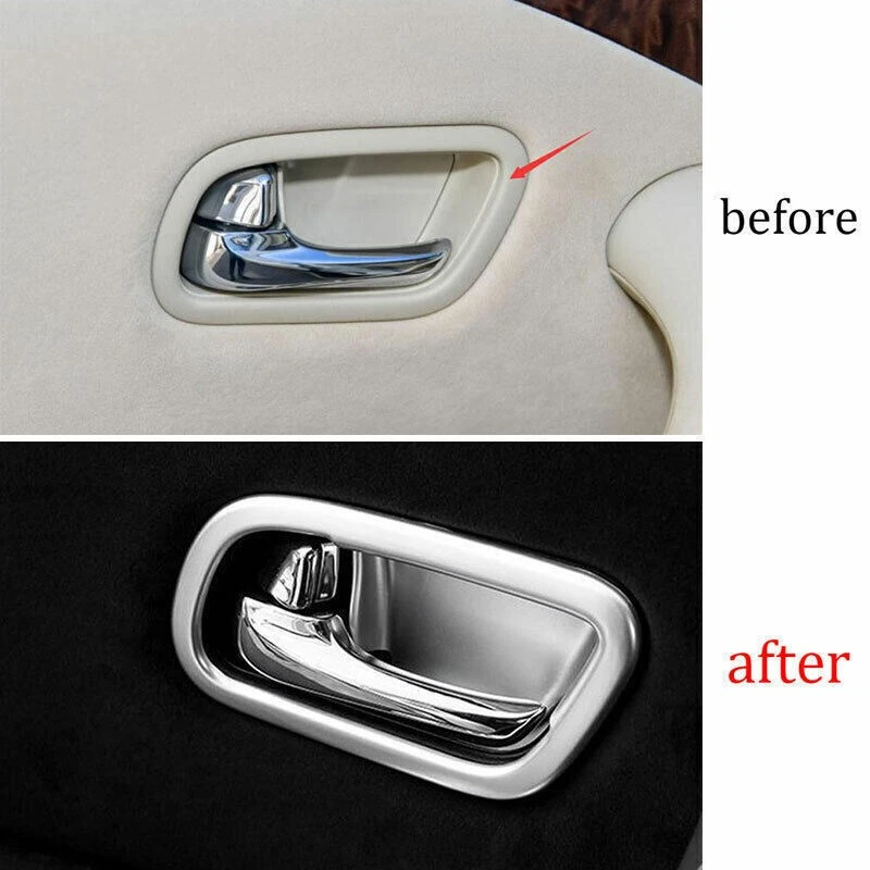 For Nissan Armada 2017-2024 Silver Inner Door Handle Bowl Decor Cover Frame Trim Foto 3 de 4