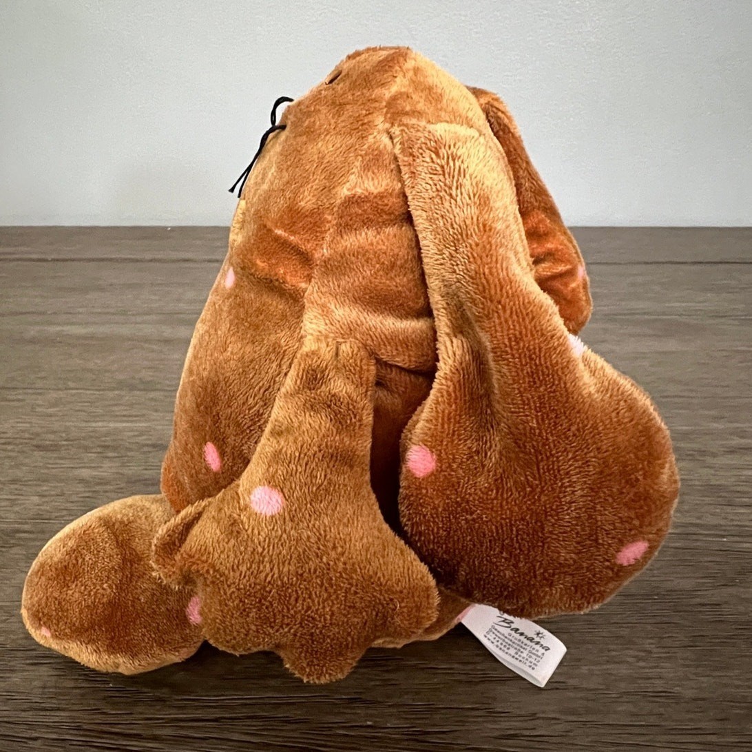 Banana Welt Brown Pink Polka Dot Bunny Rabbit Plush Floppy Ear