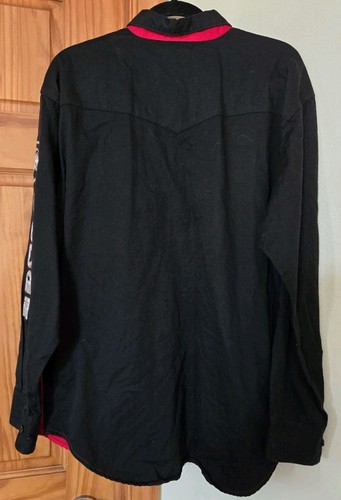 Wrangler Dodge Ram Rodeo Shirt Mens Size XL 2x Red Black Color Block Button Down - Picture 7 of 12