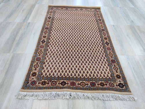 Tappeto vintage 3 x 5 annodato a mano 100% lana orientale Mir Paisley beige 9... - Foto 21 di 24
