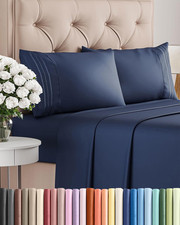 King Size 4 Piece Sheet Set - Comfy Breathable Cooling Sheets - Hotel Luxury B