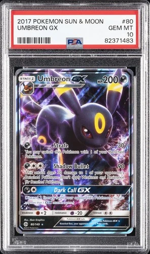 2017 POKEMON SUN & MOON #80 UMBREON GX PSA 10