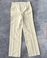 VTG NOS 70s Flared Slim Yellow Disco Mod Saturday Night Fever Leisure Pants 32