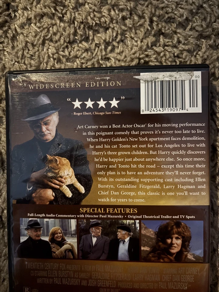 Harry and Tonto DVD 1974 w/Insert Art Carney Ellen Burstyn Paul Mazursky  - Image 2 of 2