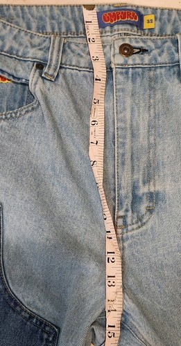 EMPYRE Double Knee Jeans Mens 32x29 Blue Denim Baggy Relaxed Skater Grunge Y2K - 第 8/13 張圖片