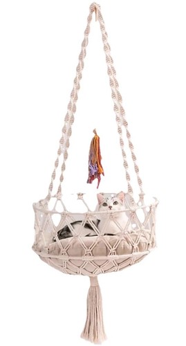 Katzenfenster Sitzstange Bett mit Aufhängeset Hängematte Indoor Outdoor Katzen Schlafen Klettern Spielen - Bild 6 von 6