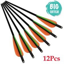 12Pcs 14 16 18 Inch Archery Crossbow Bolts Fiberglass Arrows for Outdoor Hunting