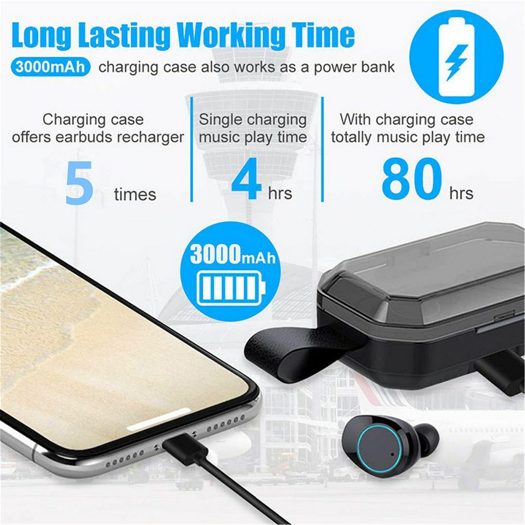 Bluetooth 5.0 Headsets Wireless Twins In Ear Earbud with Charging Case