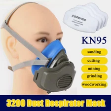 Safety Gas Mask Respirator Half Face Protect Painting Spray Facepiece + Filters