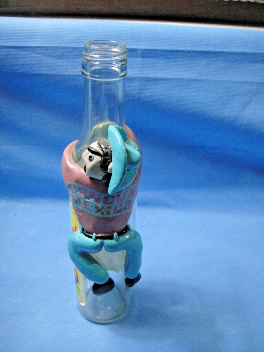 Vintage Gusano Rojo Mezcal 3D Male Figure On Bottle 250ml Empty