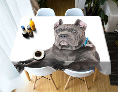 Expected Dog 3D Tablecloth Table cover Cloth Rectangle Wedding Party Banquet