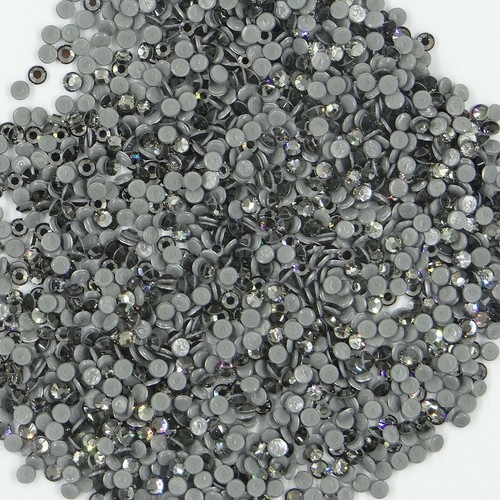 2028 SS8 BD hf: 50 rhinestone Swarovski flat bottom HOTFIX 2.4mm BLACK DIAMOND - Picture 1 of 4