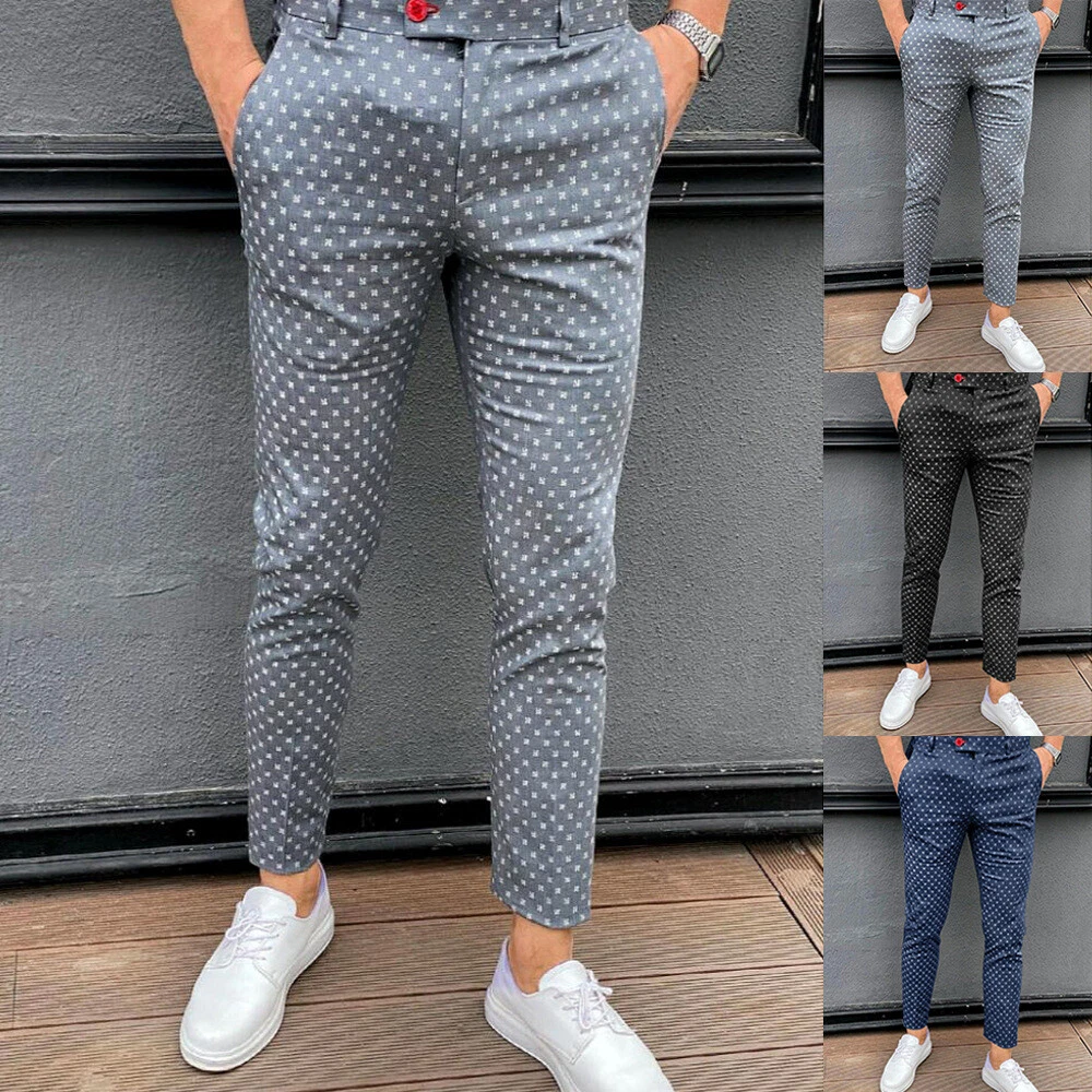 Stretch Casual Pants Men Classic Slim Fit Straight Trousers Lightweight  Streetwear Joggers Solid Black Pants Men Clothing - AliExpress