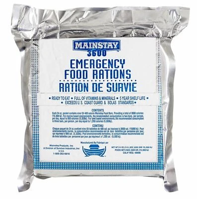Mainstay Emergency Food Rations - 3600 Calorie Bars (Pack of 20) Exp 02/28/2030