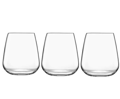LUIGI BORMIOLI TALISMANO WATER SPIRITS GLASS SET OF 3 15.25 OZ 3.9''H ITALY NEW