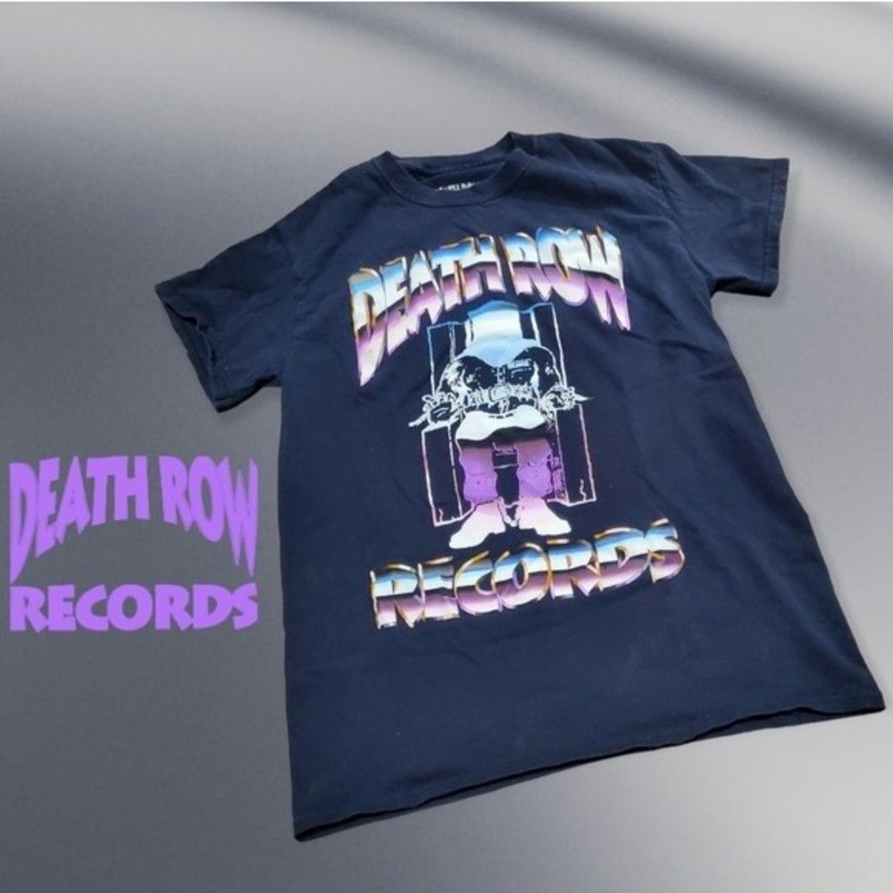 FILA T shirt unisex Death Row Records sedia cromata blu navy M