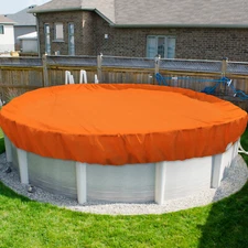 Round Winter Pool Cover Safety Heavy Duty Above Ground Swimming Cover Orange
