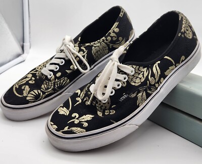 Vans 50TH Anniversary Skateboard Shoe Men's Size Women's Black with  Gold UK