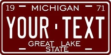 Michigan 1971 License Plate Personalized Custom Auto Bike Motorcycle Moped Tag