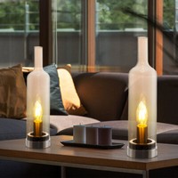 Tischlampe Tischleuchte Schlafzimmerlampe Nachttischleuchte Flasche H 33 Cm 2X