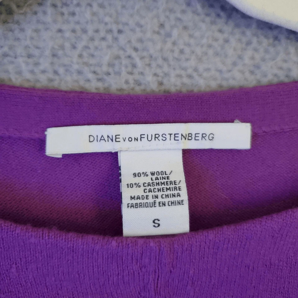 Suéter feminino Diane Von Furstenberg manga longa lã cashmere pequeno - Imagem 2 de 4