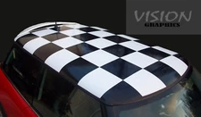 MINI COOPER CHECKERED CHECKS ROOF STICKER KIT DECALS COOPER S FLAG