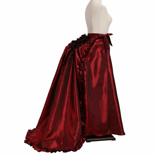 Victorian Era Women Bustle Skirt Edwardian Back Ruffles Long Skirt Walking Dress - Picture 8 of 17