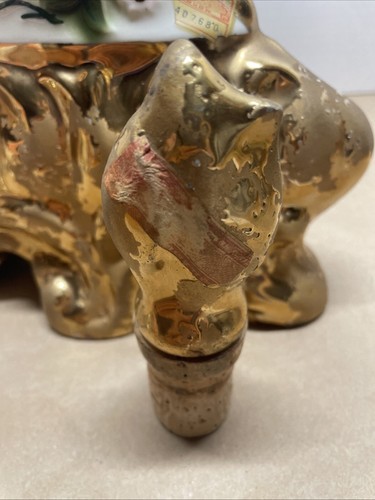 Vtg 1972 Jim Beam Gold & Floral Ceramic Decanter - Executive Hollywood Regency - Picture 9 of 11