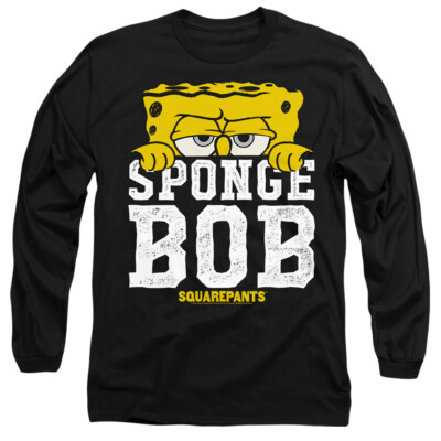 Spongebob Schwammkopf Large Icon Unisex Erwachsene Langarmshirt, schwarz