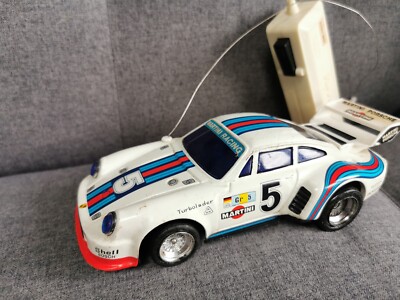 Vintage Tin Plate Nikko Martini Porsche 911 Turbo Remote Control