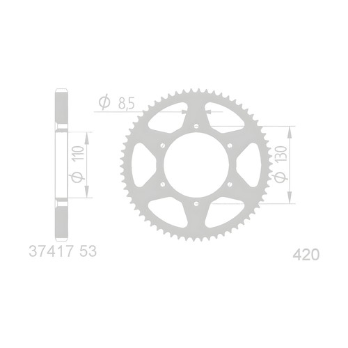 Piñón 53Z para Beeline, CPI SX, SM 101_Octane - Imagen 2 de 5