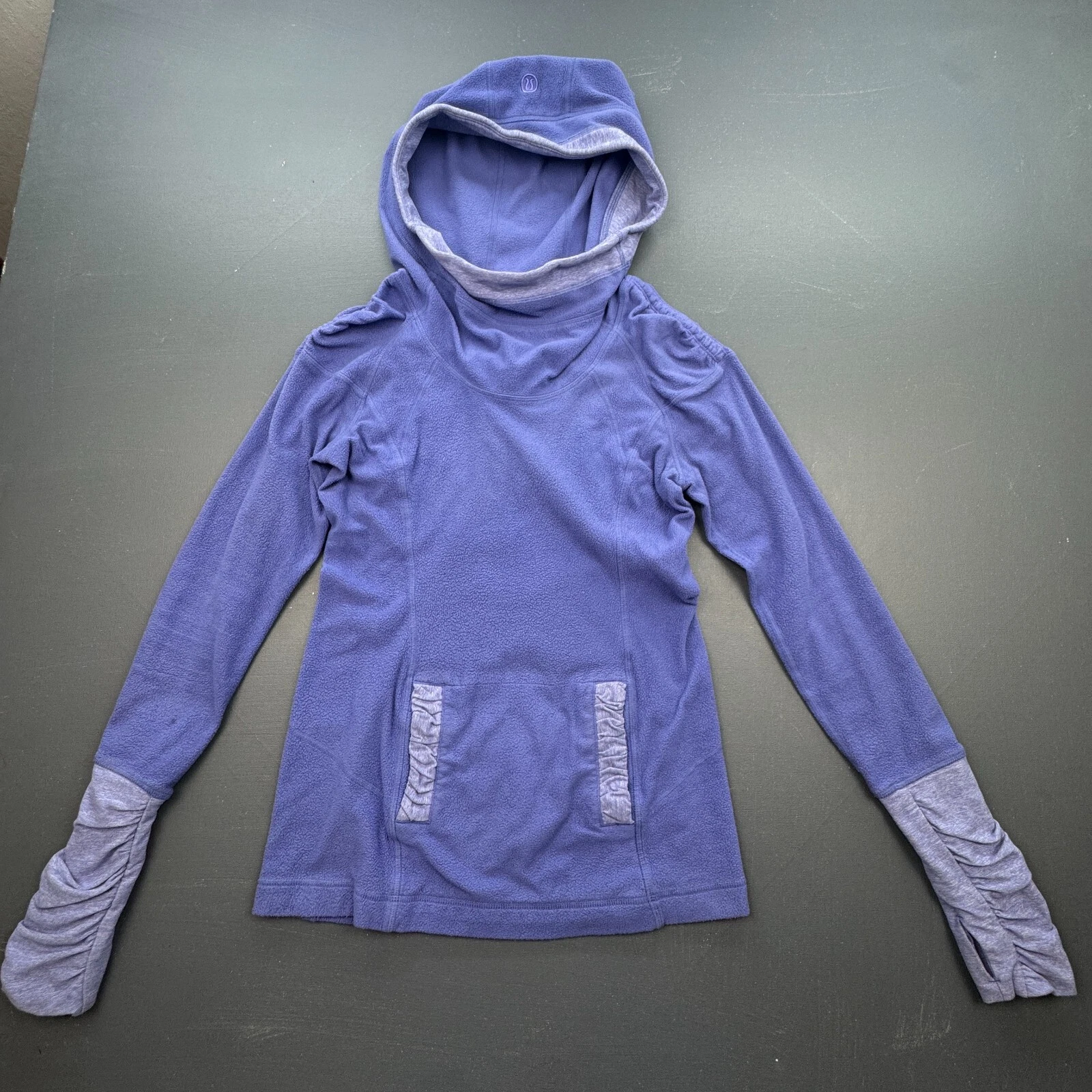 Lululemon Fleece Hoodie Women’s Size XS Purple Long Sleeve Cowl Neck Thumbholes