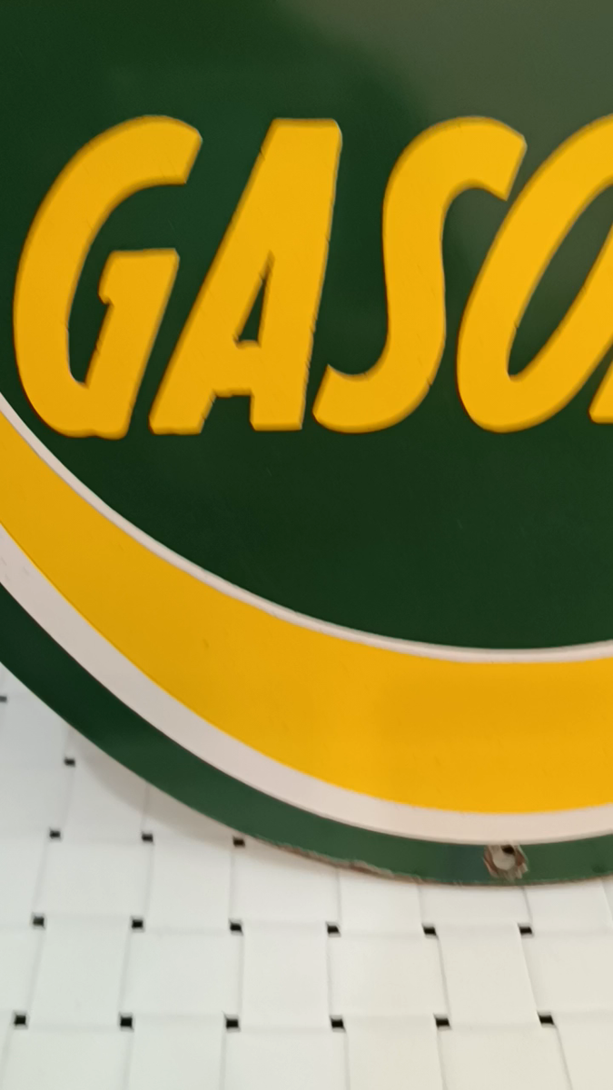 NOT PORCELAIN CLIPPER GASOLINE ENAMEL SIGN 60x34 Centimeters