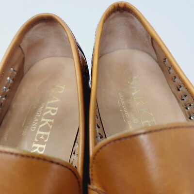 BARKER Mens Penny Loafers Size 7 Tan Open Weave Casual Dress Shoes Jake BARKER Mens Penny Loafers Size 7 Tan Open Weave Casual Dress  main image 3