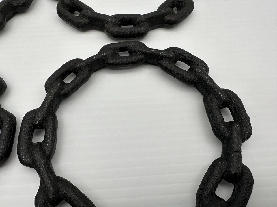 "4 cadenas de metal de vela de hierro fundido estilo vintage círculo redondo decoración 5,75""" Foto 4 de 4