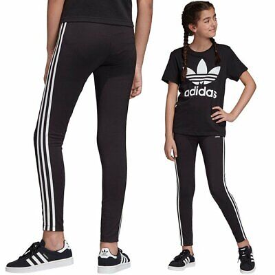 Adidas Girls Originals 3-STRIPES LEGGINGS Black 