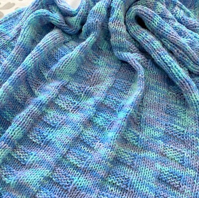 Knitting Pattern Reversible Baby Blanket in DK yarn Paper Copy  UK