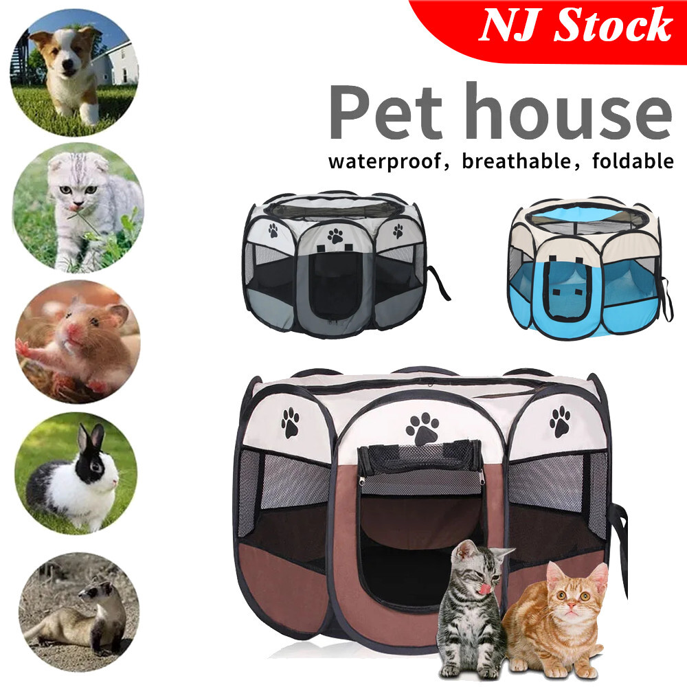 US Outdoor Folding Small Animal House Pet Octagon Cage Cat Dog