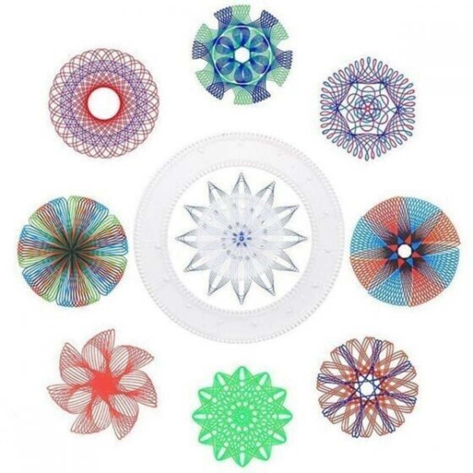 Spirograph Paper Box Set Draw Spiral Designs Interlocking Toys Gears ...