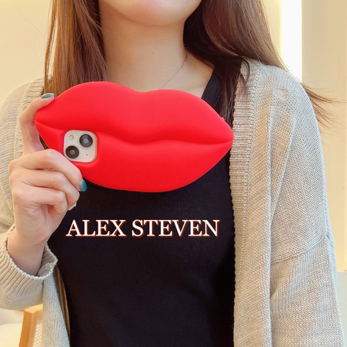 For iPhone 15 14 13 12 11 7 Hot Cool 3D Sexy Red Lips Silicone Phone Case Women - Picture 11 of 13