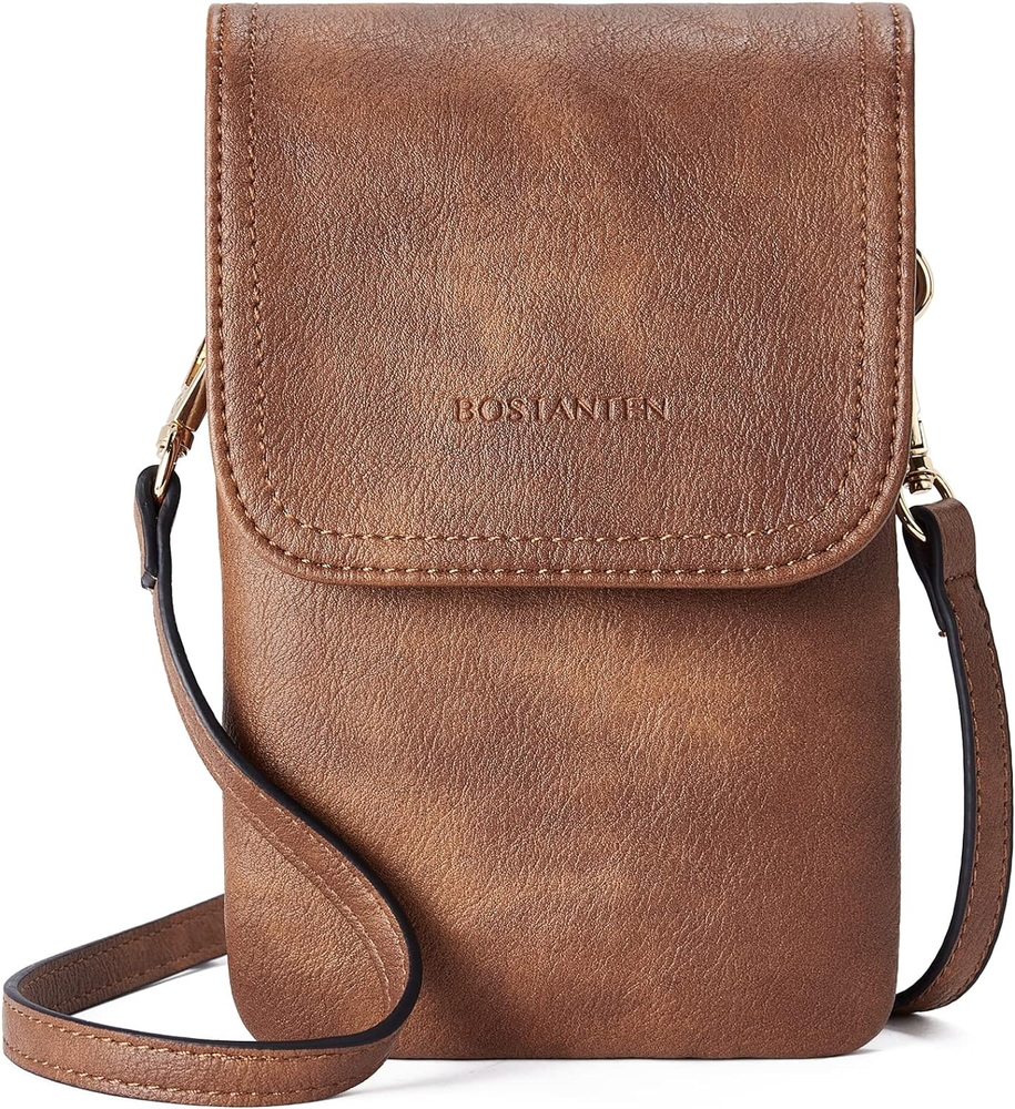 Leather Small Crossbody Bags for Women Designer Cell Phone Bag Wallet Purses Adj