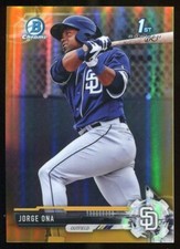 JORGE ONA RC 2017 Bowman Chrome #BCP168 Prospect 1st Rookie Gold Refractor 05/50