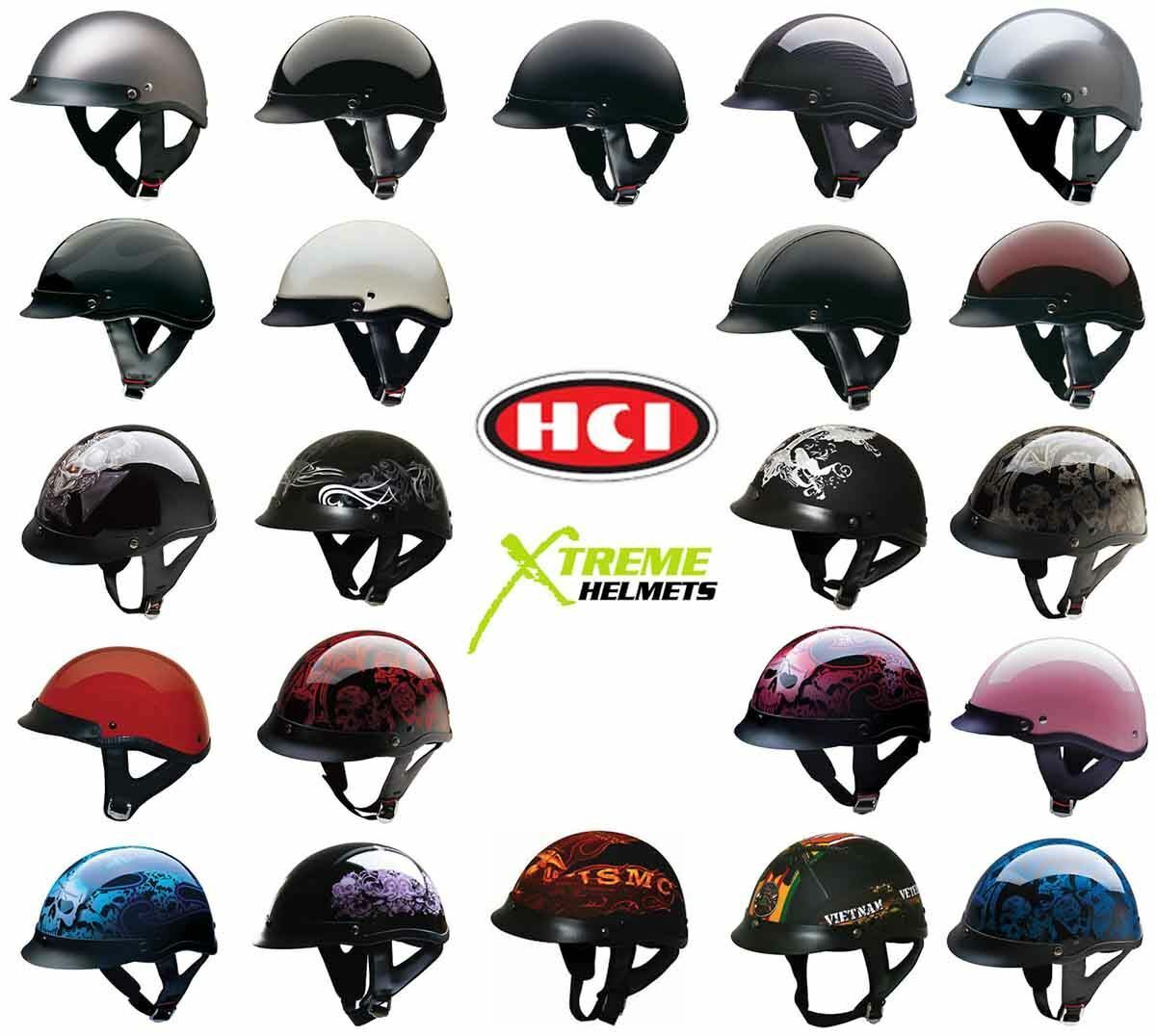 HCI 100 Half Helmet Motorcycle Shorty with Visor DOT HCI 100 Half Helmet Motorcycle Shorty with Visor DOT