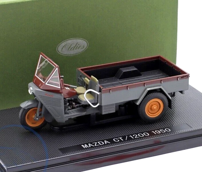 EBBRO 1/43 RESINA MAZDA CT 1200 CAMINHÃO 3 RODAS CINZA/MARROM JAPÃO 1950 - Imagem 3 de 4