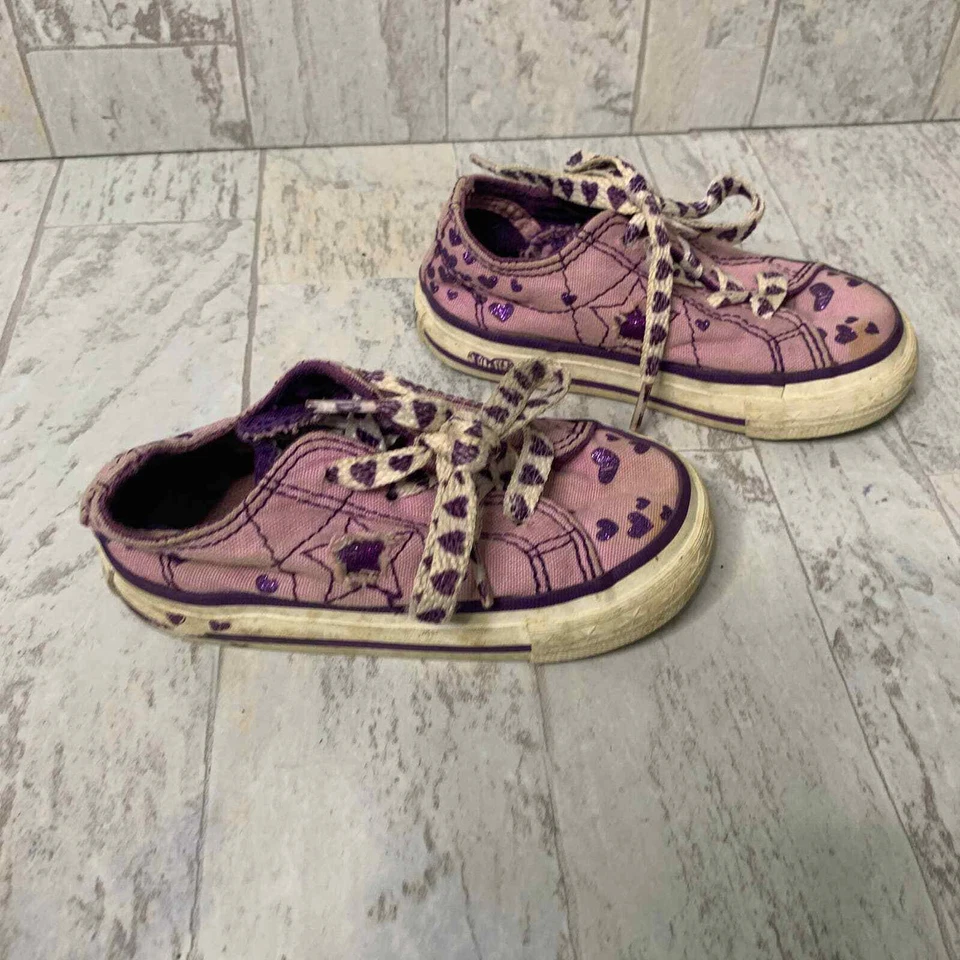 Zapatillas deportivas Converse One Star para bebés talla 5 púrpura corazón con cordones informales Foto 4 de 4