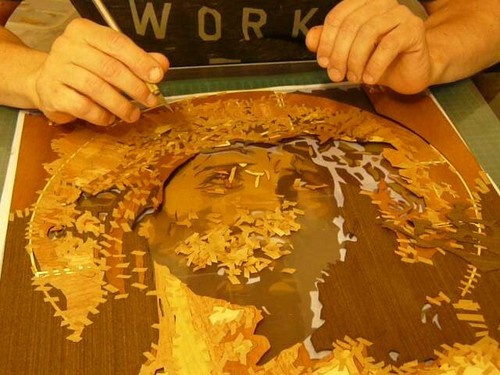 Leopardo safari mosaico de madera oso retrato eco regalo incrustación pizarra enmarcada - Imagen 9 de 15