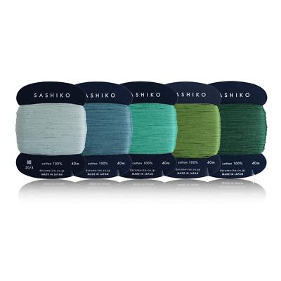 Yokota Daruma Sashiko Thread 100% Cotton Card Type 40m x 5 Colors Kimorebi
