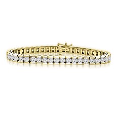10.15 ct Ladies Round Cut Diamond Tennis Bracelet In Channel Setting Yellow Gold