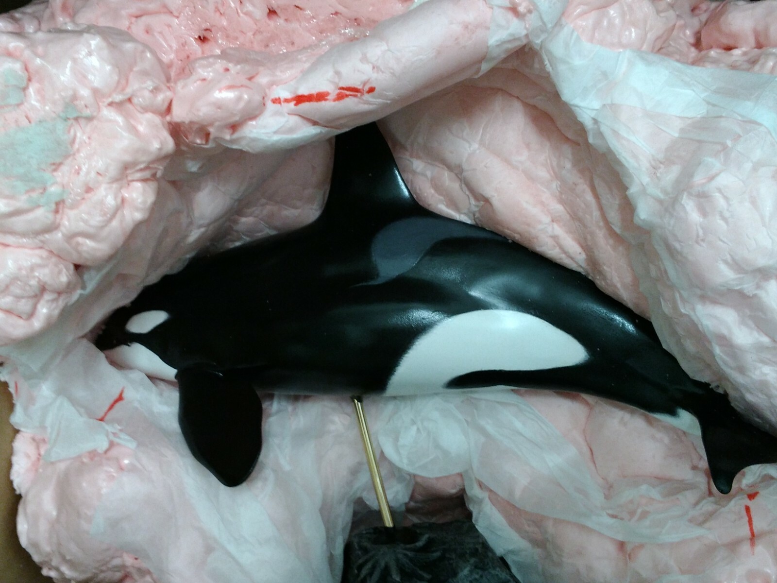 Kaiyoukoubou Killer Whale orca Real Figure Fish Carving From Japan F/S