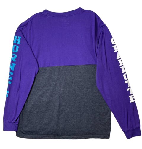 NBA Charlotte Hornets Long Sleeve Basketball Jersey Size XL Black Purple Blue - Picture 3 of 7